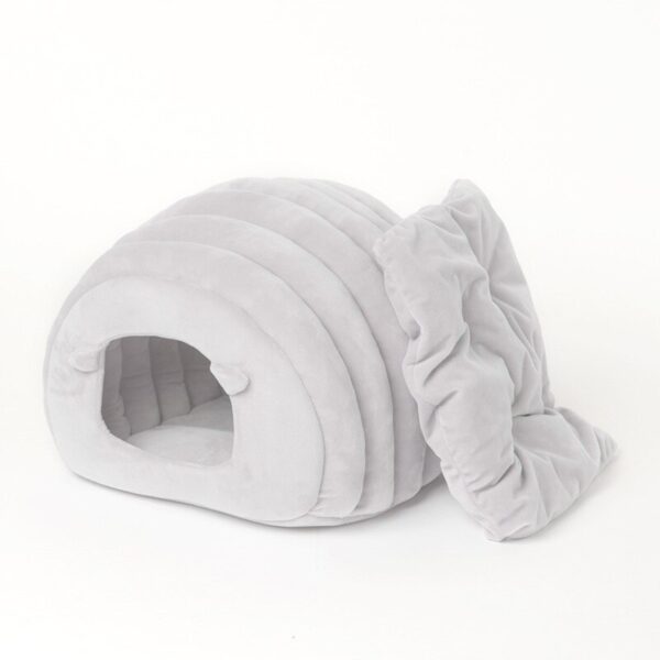 white cacoon cat bed